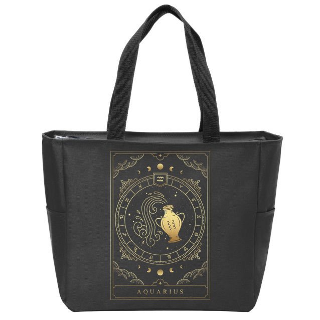 Aquarius Tarot Card Zodiac Zip Tote Bag
