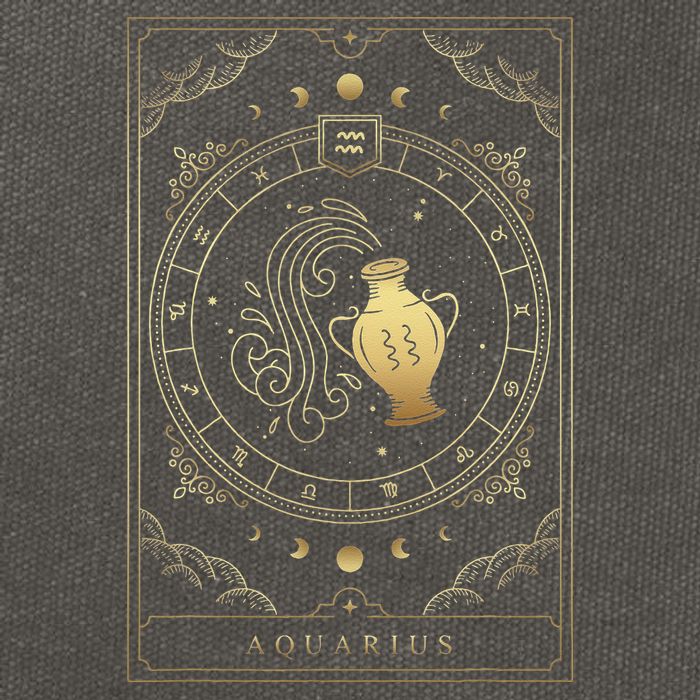 Aquarius Tarot Card Zodiac Cotton Canvas Backpack