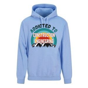 Addicted To Construction Engineering College Major Gift Unisex Surf Hoodie