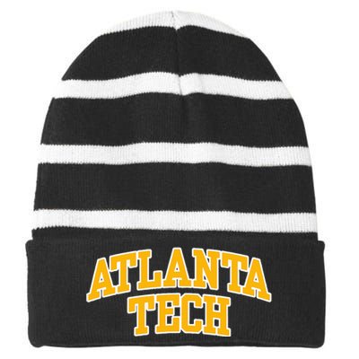 Atlanta Technical College Striped Beanie with Solid Band