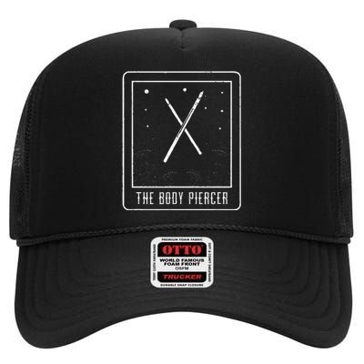 Awesome Tarot Card The Body Piercer A Piercing Studio Owner High Crown Mesh Back Trucker Hat