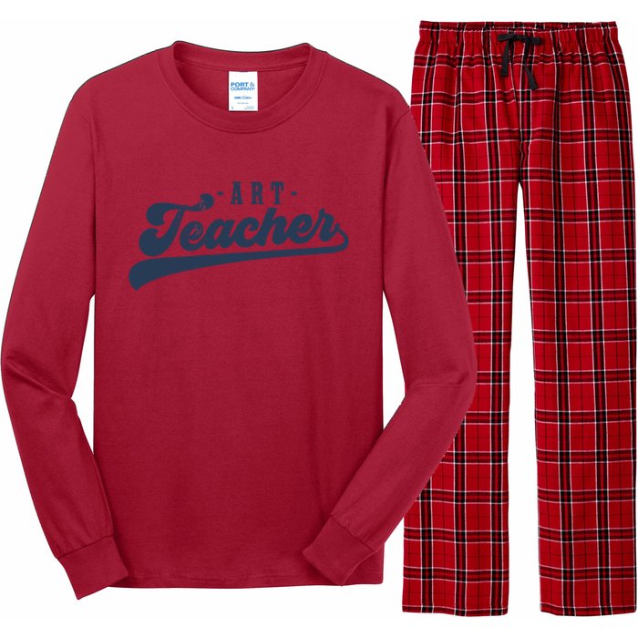 Art Teacher Cute Vintage Graphic Art Teacher Long Sleeve Pajama Set