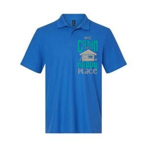 Awesome The Cabin Is My Happy Place Gift Meaningful Gift Softstyle Adult Sport Polo