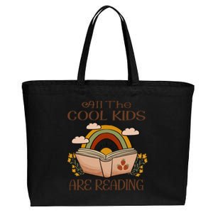 All The Cool Are Reading Gift For Reading Books Cotton Canvas Jumbo Tote