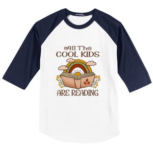 All The Cool Are Reading Gift For Reading Books Baseball Sleeve Shirt