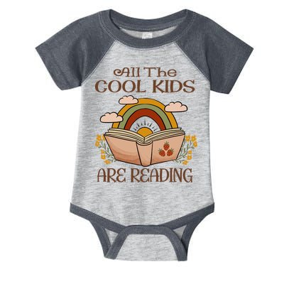 All The Cool Are Reading Gift For Reading Books Infant Baby Jersey Bodysuit