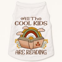 All The Cool Are Reading Gift For Reading Books Doggie Tank