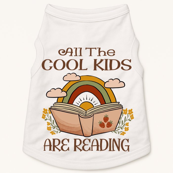 All The Cool Are Reading Gift For Reading Books Doggie Tank