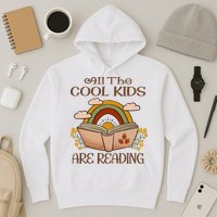 All The Cool Are Reading Gift For Reading Books Hoodie