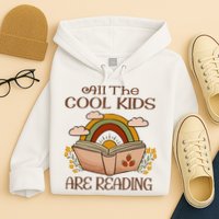 All The Cool Are Reading Gift For Reading Books Hoodie
