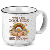 All The Cool Are Reading Gift For Reading Books 15oz Campfire Ceramic Mug