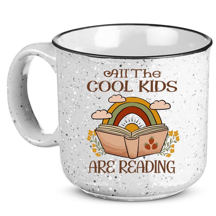 All The Cool Are Reading Gift For Reading Books 15oz Campfire Ceramic Mug