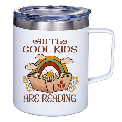All The Cool Are Reading Gift For Reading Books 12oz Stainless Steel Coffee Mug