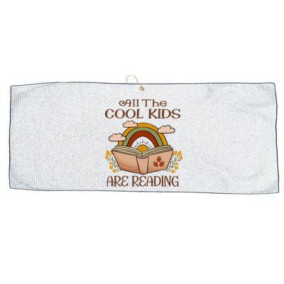 All The Cool Are Reading Gift For Reading Books Large Microfiber Waffle Golf Towel