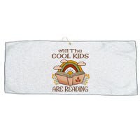 All The Cool Are Reading Gift For Reading Books Large Microfiber Waffle Golf Towel
