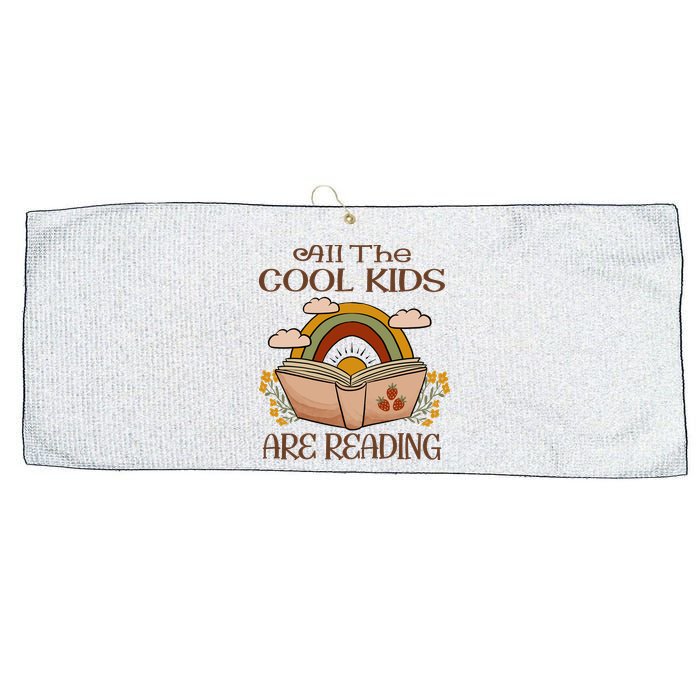 All The Cool Are Reading Gift For Reading Books Large Microfiber Waffle Golf Towel