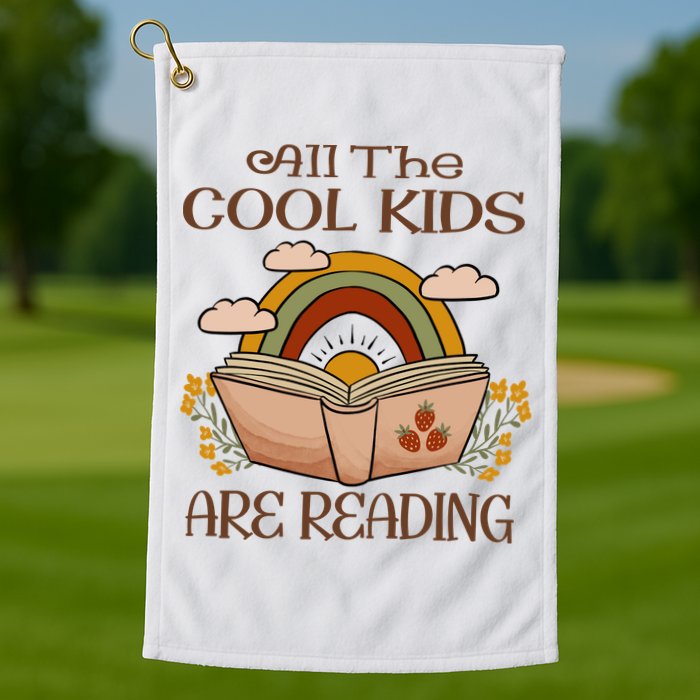 All The Cool Are Reading Gift For Reading Books Golf Towel