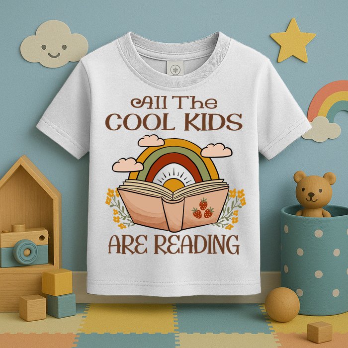 All The Cool Are Reading Gift For Reading Books Toddler T-Shirt