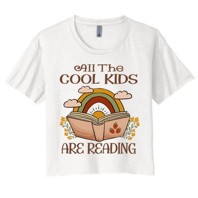 All The Cool Are Reading Gift For Reading Books Crop Top