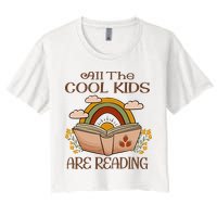 All The Cool Are Reading Gift For Reading Books Crop Top