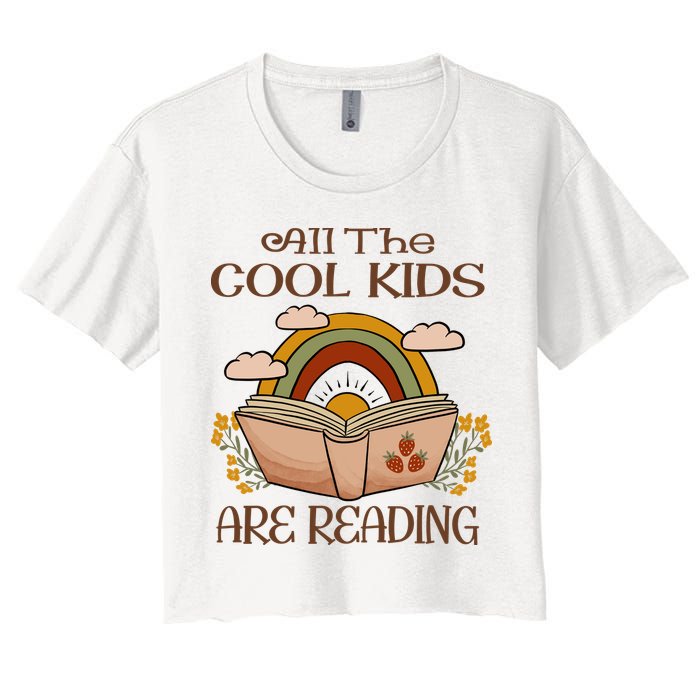 All The Cool Are Reading Gift For Reading Books Crop Top