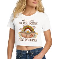 All The Cool Are Reading Gift For Reading Books Crop Top