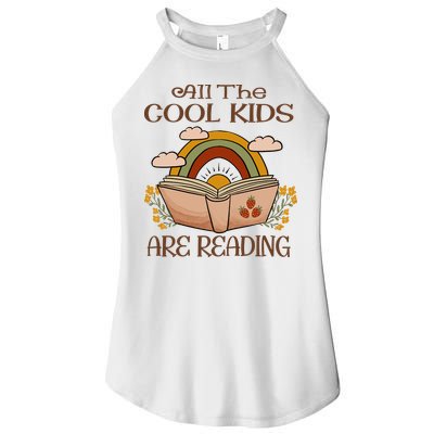 All The Cool Are Reading Gift For Reading Books Women's Perfect Tri Rocker Tank