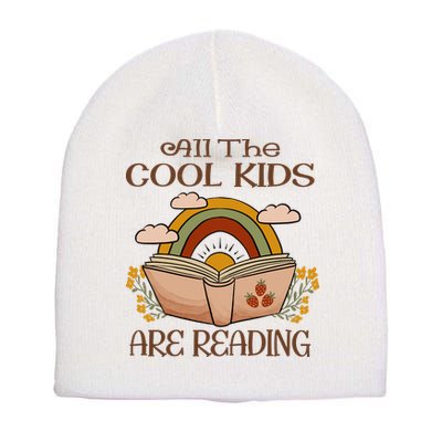 All The Cool Are Reading Gift For Reading Books Short Acrylic Beanie
