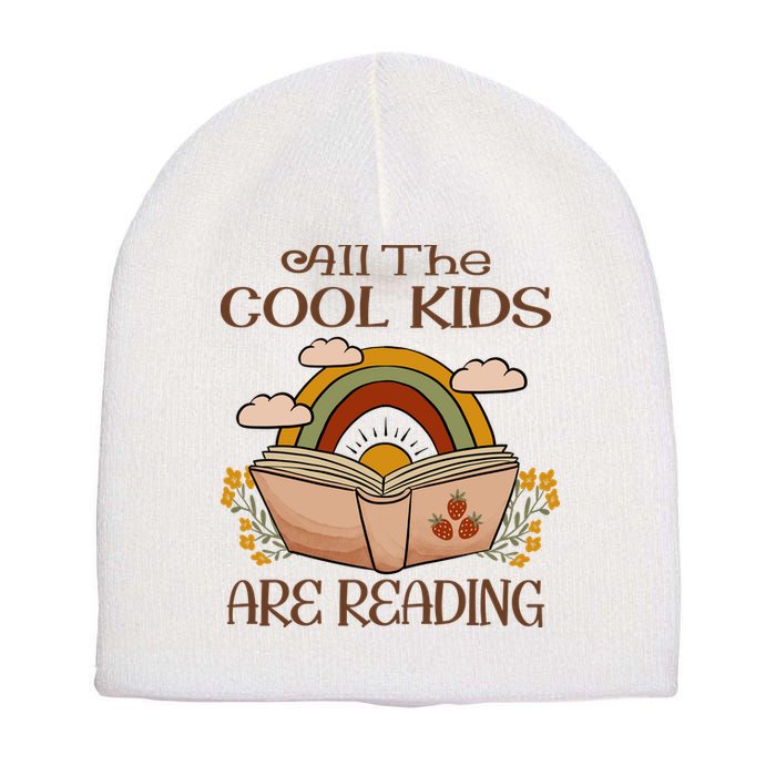 All The Cool Are Reading Gift For Reading Books Short Acrylic Beanie