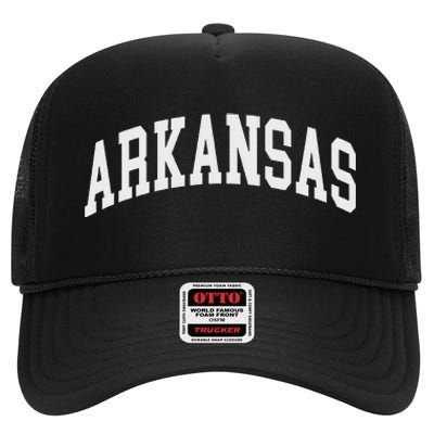 Arkansas Throwback Design Classic High Crown Mesh Back Trucker Hat