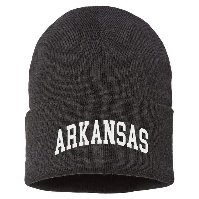 Arkansas Throwback Design Classic Sustainable Knit Beanie