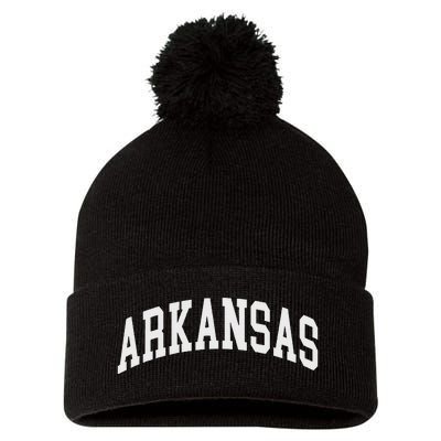 Arkansas Throwback Design Classic Pom Pom 12in Knit Beanie