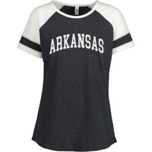 Arkansas Throwback Design Classic Enza Ladies Jersey Colorblock Tee