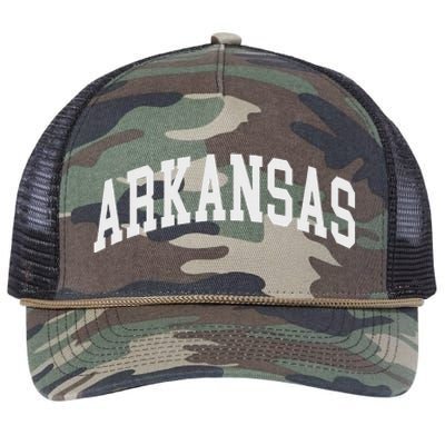 Arkansas Throwback Design Classic Retro Rope Trucker Hat Cap