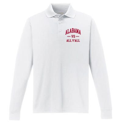 Alabama Throwback Design Classic Performance Long Sleeve Polo