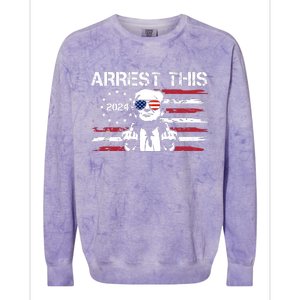 Arrest This Donald Trump 2024 Colorblast Crewneck Sweatshirt