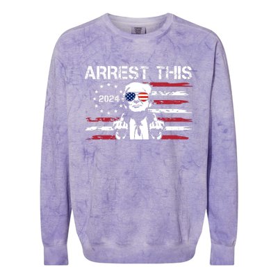 Arrest This Donald Trump 2024 Colorblast Crewneck Sweatshirt