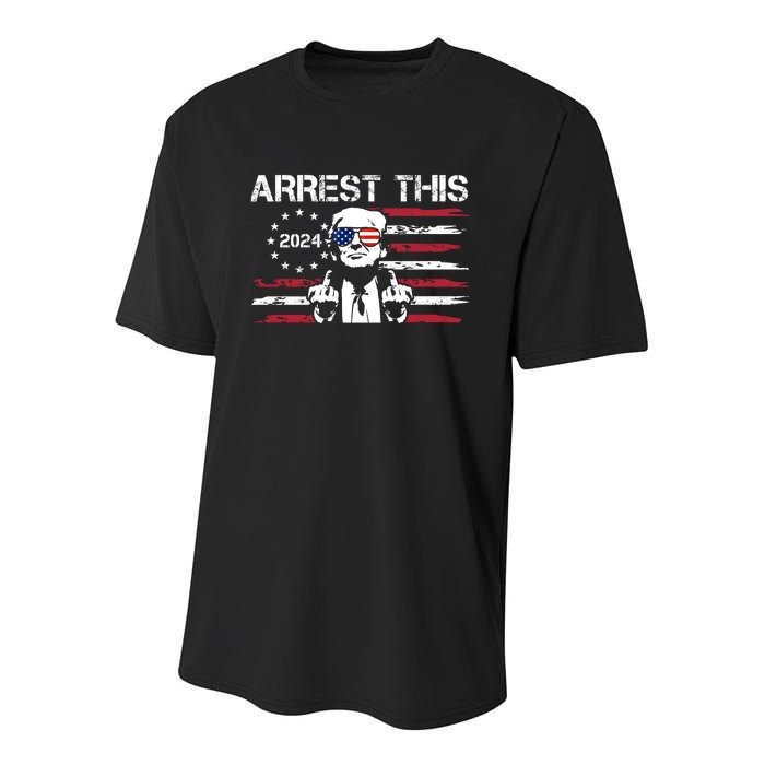 Arrest This Donald Trump 2024 Youth Performance Sprint T-Shirt