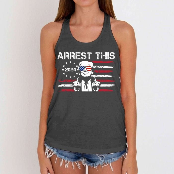 Arrest This Donald Trump 2024 Women's Knotted Racerback Tank