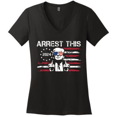 Arrest This Donald Trump 2024 Women's V-Neck T-Shirt