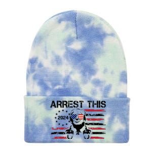 Arrest This Donald Trump 2024 Tie Dye 12in Knit Beanie