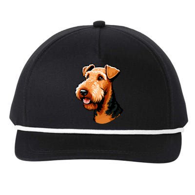 Airedale Terrier Dog Cute Airedale Terrier Gift Idea Snapback Five-Panel Rope Hat