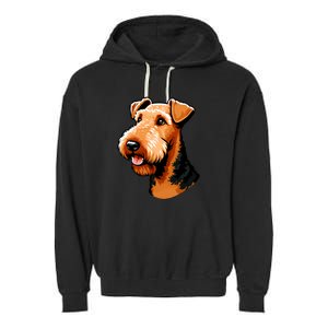 Airedale Terrier Dog Cute Airedale Terrier Gift Idea Garment-Dyed Fleece Hoodie