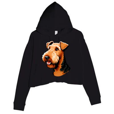 Airedale Terrier Dog Cute Airedale Terrier Gift Idea Crop Fleece Hoodie