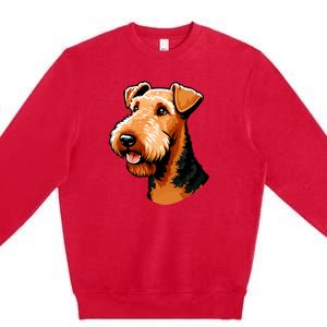 Airedale Terrier Dog Cute Airedale Terrier Gift Idea Premium Crewneck Sweatshirt