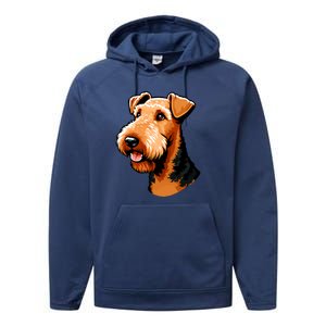 Airedale Terrier Dog Cute Airedale Terrier Gift Idea Performance Fleece Hoodie