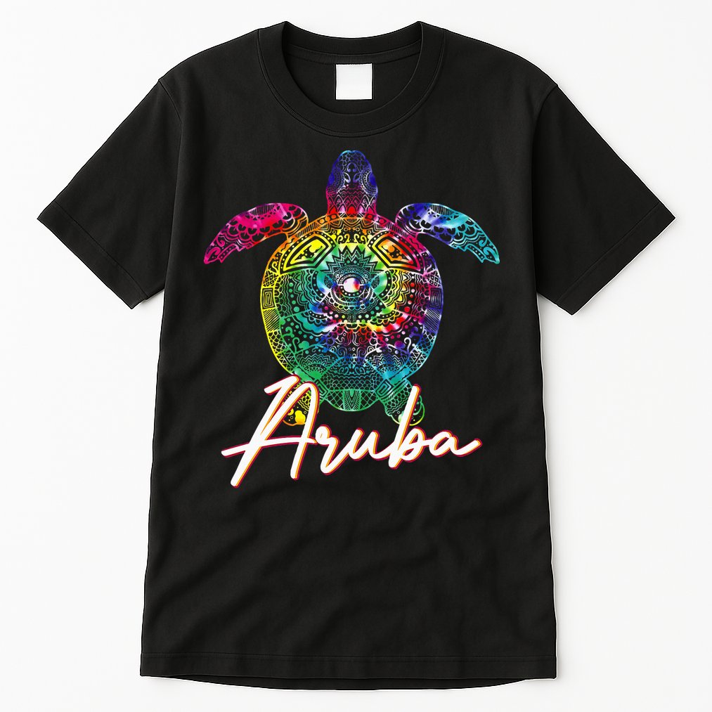 Aruba Tie Dye Sea Turtle Matching Family Vacation Tall T-Shirt