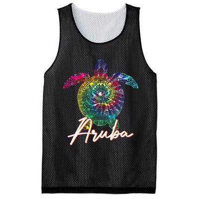 Aruba Tie Dye Sea Turtle Matching Family Vacation Mesh Reversible Basketball Jersey Tank