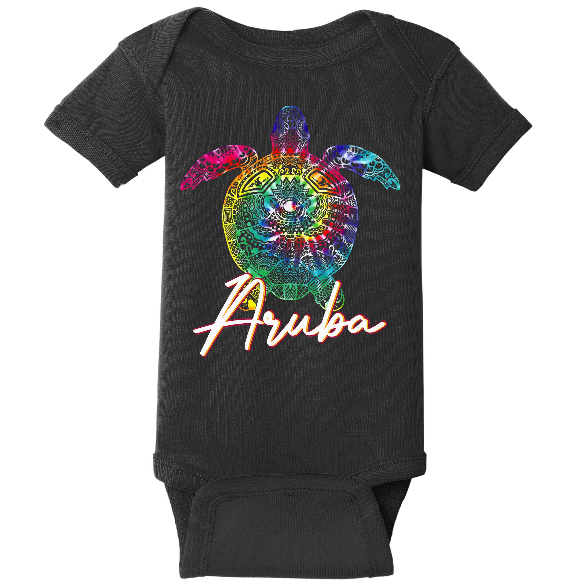 Aruba Tie Dye Sea Turtle Matching Family Vacation Baby Bodysuit
