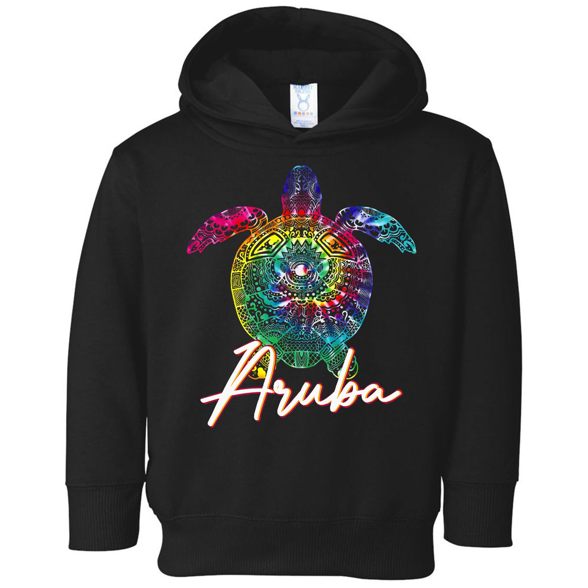 Aruba Tie Dye Sea Turtle Matching Family Vacation Toddler Hoodie
